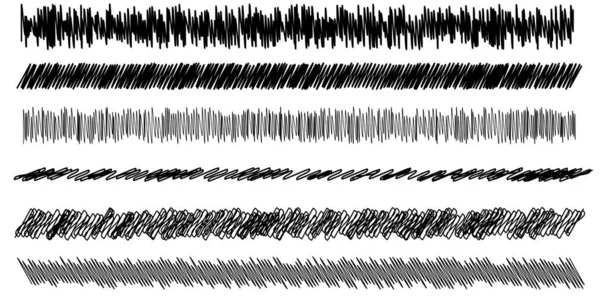 Скриббл Эскиз Мелкие Рисунки Горизонтальные Делители Линий Волнистые Машущие Волнистые — стоковый вектор