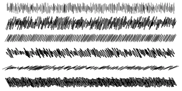 Kritzeln Skizzieren Skizzieren Skizzieren Horizontale Linienteiler Wellenförmige Winkende Wellenförmige Und — Stockvektor
