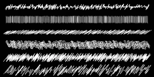 Čmáranice Náčrtky Načmárané Vodorovné Dělicí Čáry Vlnité Vlnité Vlnité Vlnité — Stockový vektor