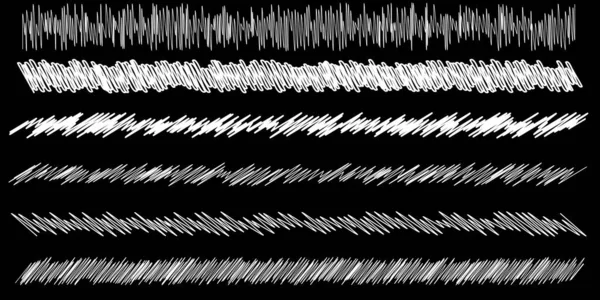 Kritzeln Skizzieren Skizzieren Skizzieren Horizontale Linienteiler Wellenförmige Winkende Wellenförmige Und — Stockvektor