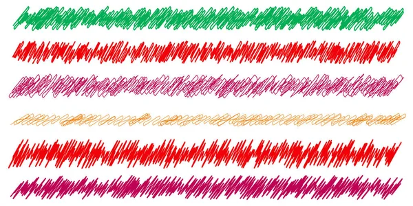 스크래블 스케치 수평의 흔들기 흔들기 흔들기 흔들기 흔들기 물결치는 지그재그 — 스톡 벡터