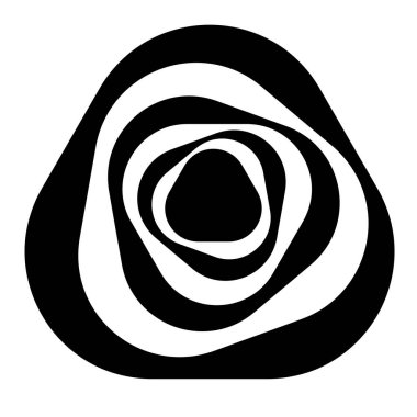 Optik, görsel sanat illüstrasyonu. Sarmal, girdap, sarmal, girdap ve girdap geometrik tasarım element stok vektör çizimi, klip- sanat grafikleri.