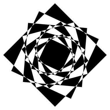 Optik, görsel sanat illüstrasyonu. Sarmal, girdap, sarmal, girdap ve girdap geometrik tasarım element stok vektör çizimi, klip- sanat grafikleri.