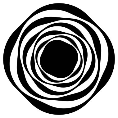 Optik, görsel sanat illüstrasyonu. Sarmal, girdap, sarmal, girdap ve girdap geometrik tasarım element stok vektör çizimi, klip- sanat grafikleri.