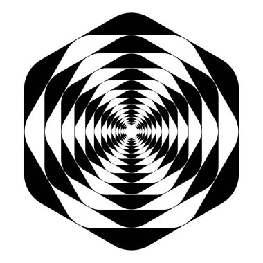 Optik, görsel sanat illüstrasyonu. Sarmal, girdap, sarmal, girdap ve girdap geometrik tasarım element stok vektör çizimi, klip- sanat grafikleri.