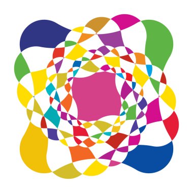 Renkli optik, görsel sanat illüstrasyonu. Sarmal, girdap, sarmal, girdap ve girdap geometrik tasarım element stok vektör çizimi, klip- sanat grafikleri.