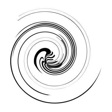 Kıvrımlı spiral, girdap ve dönme elementi. Dönen radyal volt, sarmal, girdap çizgileri simgesi birleştiriliyor