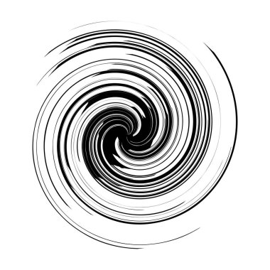 Kıvrımlı spiral, girdap ve dönme elementi. Dönen radyal volt, sarmal, girdap çizgileri simgesi birleştiriliyor