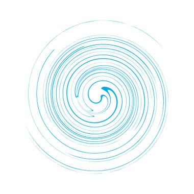 Kıvrımlı spiral, girdap ve dönme elementi. Dönen radyal volt, sarmal, girdap çizgileri simgesi birleştiriliyor