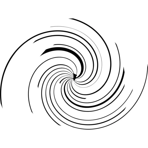 Spirale Sinuosa Elemento Vortice Vortice Convergente Rotazione Radiale Voluta Elica — Vettoriale Stock