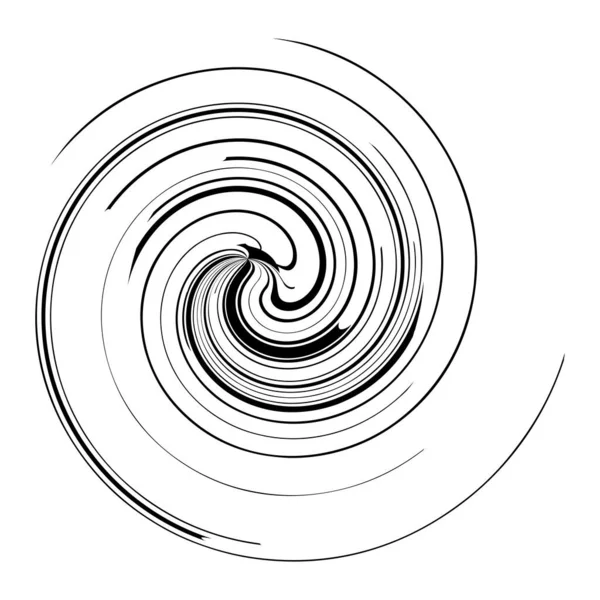 Kurvige Spirale Wirbel Und Wirbelelement Konvergente Rotierende Radialvolute Helix Wirbellinien — Stockvektor