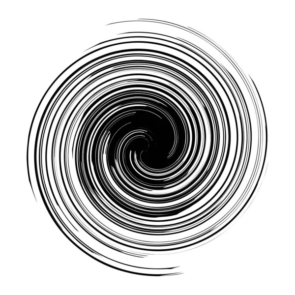 Kurvige Spirale Wirbel Und Wirbelelement Konvergente Rotierende Radialvolute Helix Wirbellinien — Stockvektor