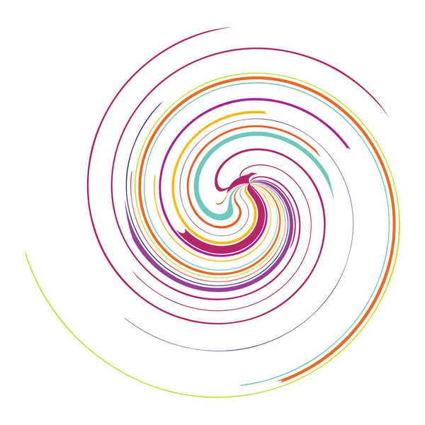 Espiral Curvilínea Redemoinho Elemento Giro Voluta Radial Rotativa Convergente Hélice — Vetor de Stock