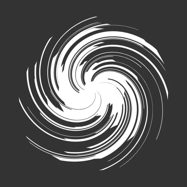 Kurvig Spiral Virvlande Och Virvlande Element Konvergerande Roterande Radiell Volut — Stock vektor
