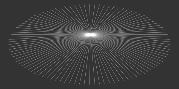 Eccentric Radial Ray Beam Burst Lines Glitter Gleam Glisten Effect — Stock Vector