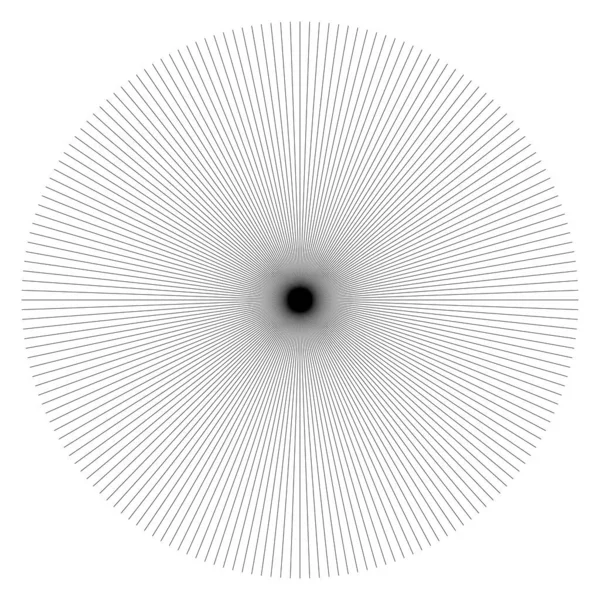 Radial Irradiando Estourar Linhas Circulares Listras Elemento Starburst Sunburst Brilho — Vetor de Stock