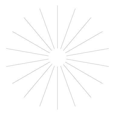 Radikal, yayılan, dairesel çizgiler patlamış, çizgili element. Yıldız patlaması, güneş patlaması. Parıltı, parıltı, parıltı, ışıltı simgesi - stok vektör illüstrasyonu, klip- sanat grafikleri