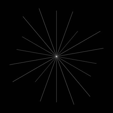 Radyal ışın ışınları. Yıldız patlaması, güneş patlaması lineal element, ikon. Parıltı, parıltı, aurora etkisi - stok vektör illüstrasyonu, klip sanatları grafikleri