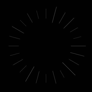 Radyal ışın ışınları. Yıldız patlaması, güneş patlaması lineal element, ikon. Parıltı, parıltı, aurora etkisi - stok vektör illüstrasyonu, klip sanatları grafikleri