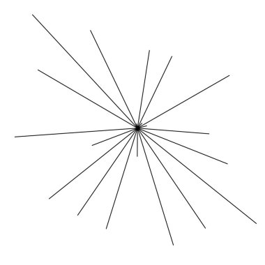 Radyal ışın ışınları. Yıldız patlaması, güneş patlaması lineal element, ikon. Parıltı, parıltı, aurora etkisi - stok vektör illüstrasyonu, klip sanatları grafikleri