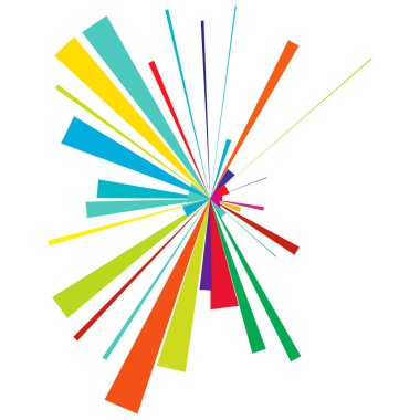 Radyal ışın ışınları. Yıldız patlaması, güneş patlaması lineal element, ikon. Parıltı, parıltı, aurora etkisi - stok vektör illüstrasyonu, klip sanatları grafikleri