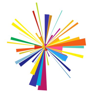 Radyal ışın ışınları. Yıldız patlaması, güneş patlaması lineal element, ikon. Parıltı, parıltı, aurora etkisi - stok vektör illüstrasyonu, klip sanatları grafikleri