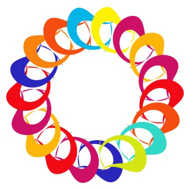 Dairesel, radyal ikon, motif, mandala şekli. Döndürme, döndürme, sarmal, volt dönüş geometrik tasarım elementi. Soyut çember - stok vektör illüstrasyonu, klip- sanat grafikleri