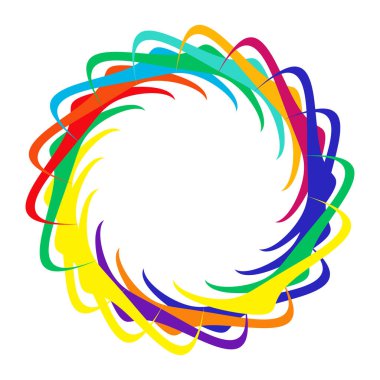 Dairesel, radyal ikon, motif, mandala şekli. Döndürme, döndürme, sarmal, volt dönüş geometrik tasarım elementi. Soyut çember - stok vektör illüstrasyonu, klip- sanat grafikleri