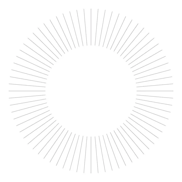 Rayonnement Radial Lignes Circulaires Éclatées Élément Rayures Starburst Sunburst Lueur — Image vectorielle