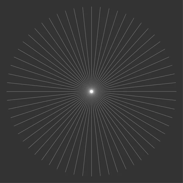 Radial Radiating Burst Circular Lines Stripes Element Starburst Sunburst Gleam — Wektor stockowy