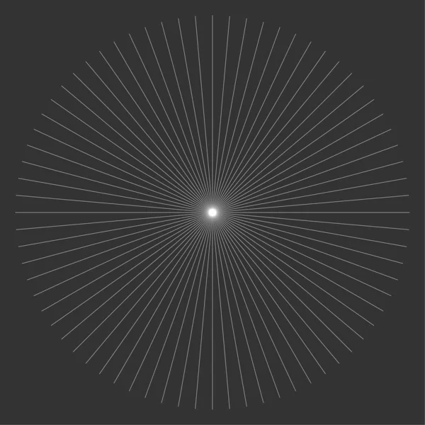 Radial Radiating Burst Circular Lines Stripes Element Starburst Sunburst Gleam — Wektor stockowy