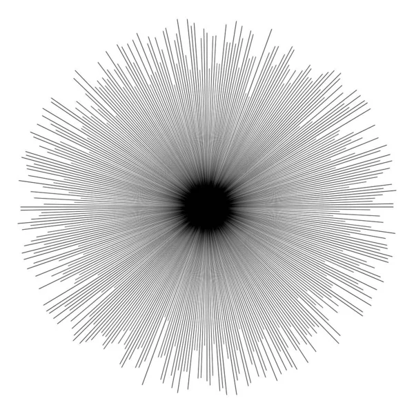 Radial Radiating Beam Ray Lines Starburst Sunburst Lineal Element Icon — Stock Vector