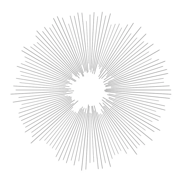 Radial Radiating Beam Ray Lines Starburst Sunburst Lineal Element Icon — Stock Vector