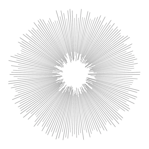 Líneas Rayos Radiales Radiales Explosión Estelar Explosión Solar Elemento Lineal — Vector de stock