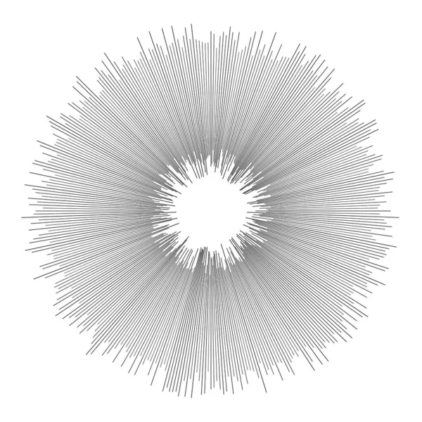 Radial Strahlende Strahllinien Starburst Sunburst Lineares Element Symbol Glanz Glanz — Stockvektor