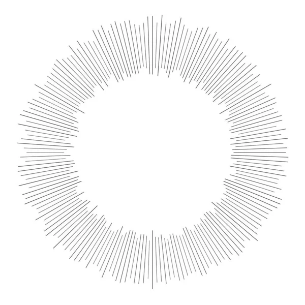 Líneas Rayos Radiales Radiales Explosión Estelar Explosión Solar Elemento Lineal — Vector de stock