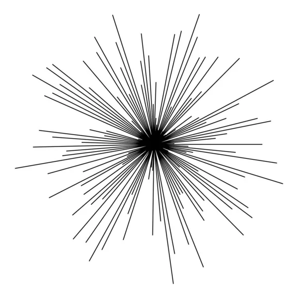 Radial Radiating Beam Ray Lines Starburst Sunburst Lineal Element Icon — Stockvector