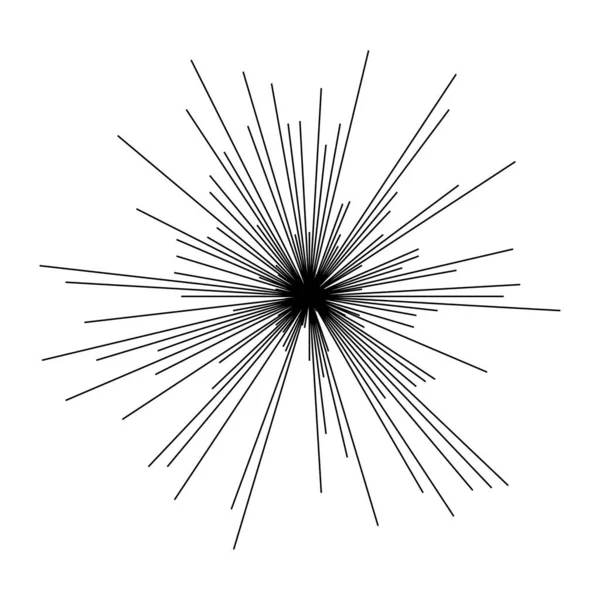 Radial Radiating Beam Ray Lines Starburst Sunburst Lineal Element Icon — Stockvector