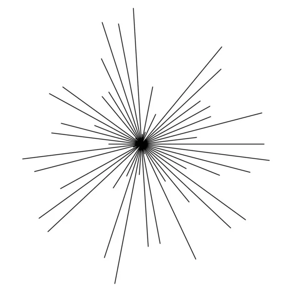 Radiella Strålningslinjer Starburst Sunburst Linjelinje Ikon Glint Glimt Aurora Effekt — Stock vektor