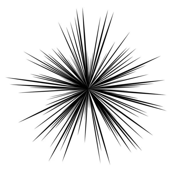 Líneas Rayos Radiales Radiales Explosión Estelar Explosión Solar Elemento Lineal — Archivo Imágenes Vectoriales