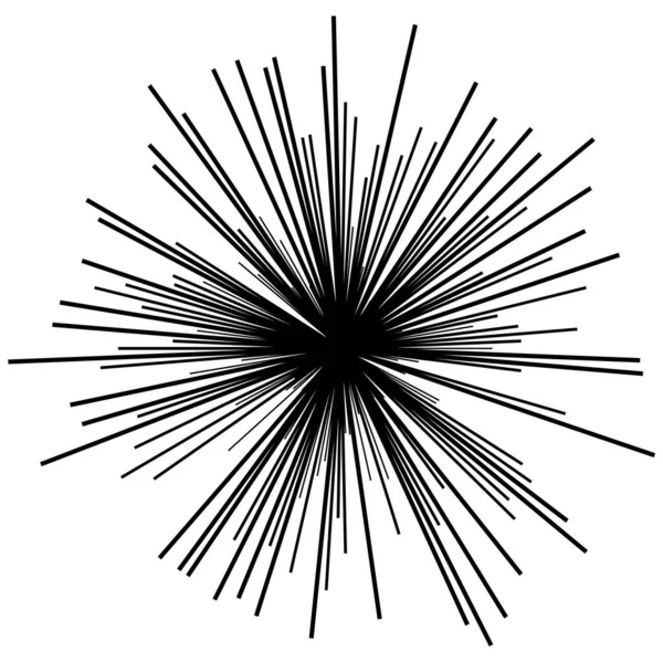 Radiella Strålningslinjer Starburst Sunburst Linjelinje Ikon Glint Glimt Aurora Effekt — Stock vektor