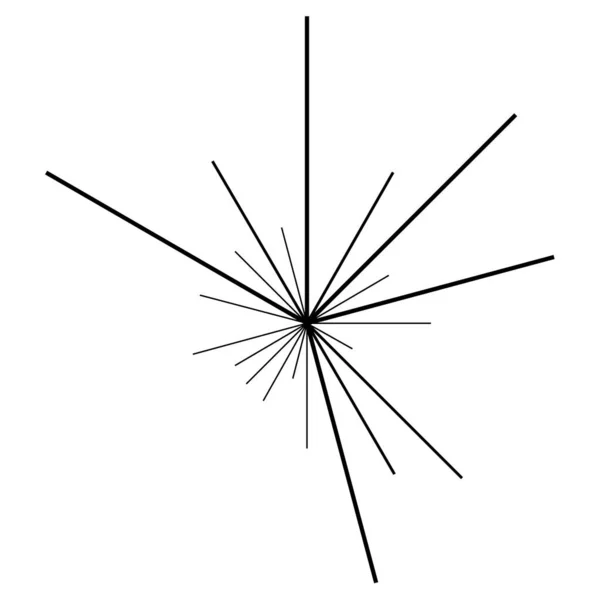 Radiella Strålningslinjer Starburst Sunburst Linjelinje Ikon Glint Glimt Aurora Effekt — Stock vektor