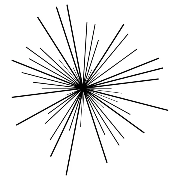 Radiální Paprskové Vedení Třesk Sunburst Lineální Prvek Ikona Clint Lesk — Stockový vektor