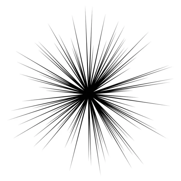 Radial Radiating Beam Ray Lines Starburst Sunburst Lineal Element Icon — Stockvector