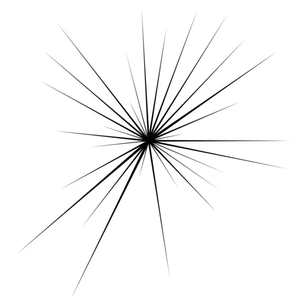 Radial Radiating Beam Ray Lines Starburst Sunburst Lineal Element Icon — Stockvector