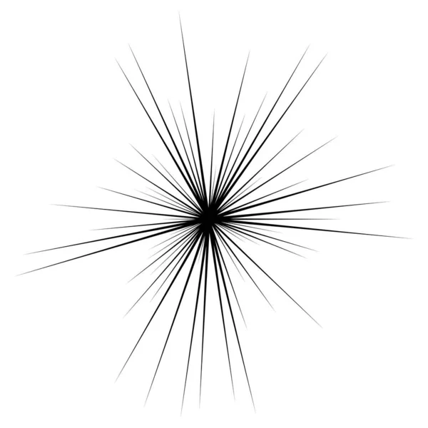 Radiella Strålningslinjer Starburst Sunburst Linjelinje Ikon Glint Glimt Aurora Effekt — Stock vektor