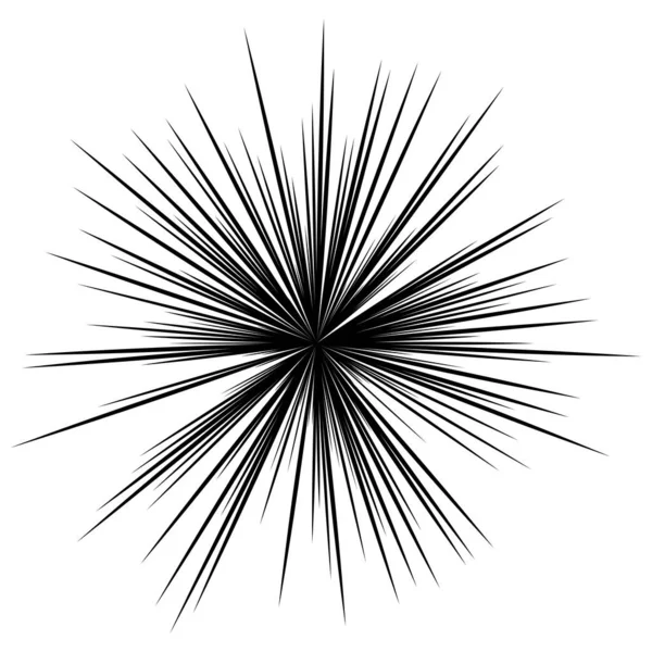 Líneas Rayos Radiales Radiales Explosión Estelar Explosión Solar Elemento Lineal — Archivo Imágenes Vectoriales