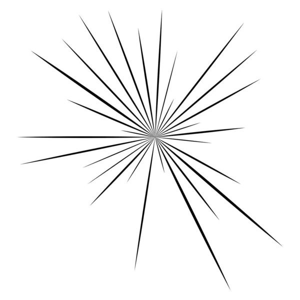 Líneas Rayos Radiales Radiales Explosión Estelar Explosión Solar Elemento Lineal — Archivo Imágenes Vectoriales