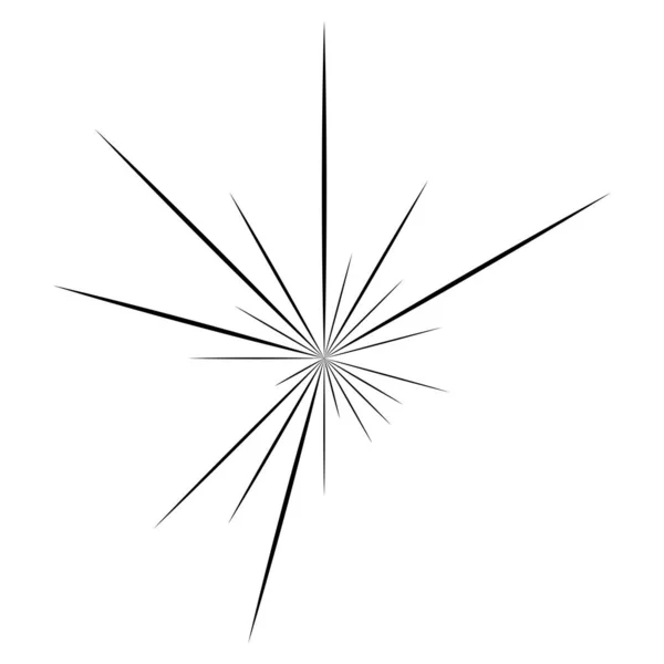 Radiella Strålningslinjer Starburst Sunburst Linjelinje Ikon Glint Glimt Aurora Effekt — Stock vektor