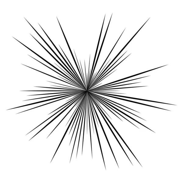 Líneas Rayos Radiales Radiales Explosión Estelar Explosión Solar Elemento Lineal — Vector de stock